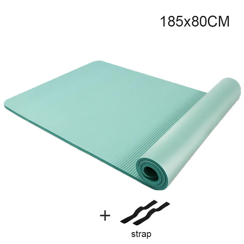 10MM Thickened Non-Slip NBR Yoga Mat for Beginners Gym Fitness Exercise Pad Bodybuilding Dance Mat Home Use Baby Crawl with Bag