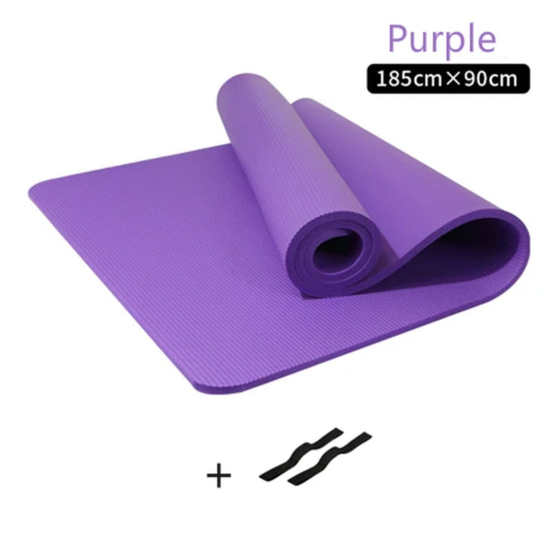 10MM Thickened Non-Slip NBR Yoga Mat for Beginners Gym Fitness Exercise Pad Bodybuilding Dance Mat Home Use Baby Crawl with Bag