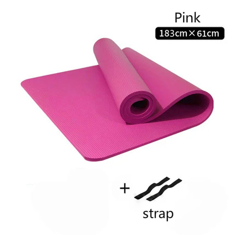 10MM Thickened Non-Slip NBR Yoga Mat for Beginners Gym Fitness Exercise Pad Bodybuilding Dance Mat Home Use Baby Crawl with Bag
