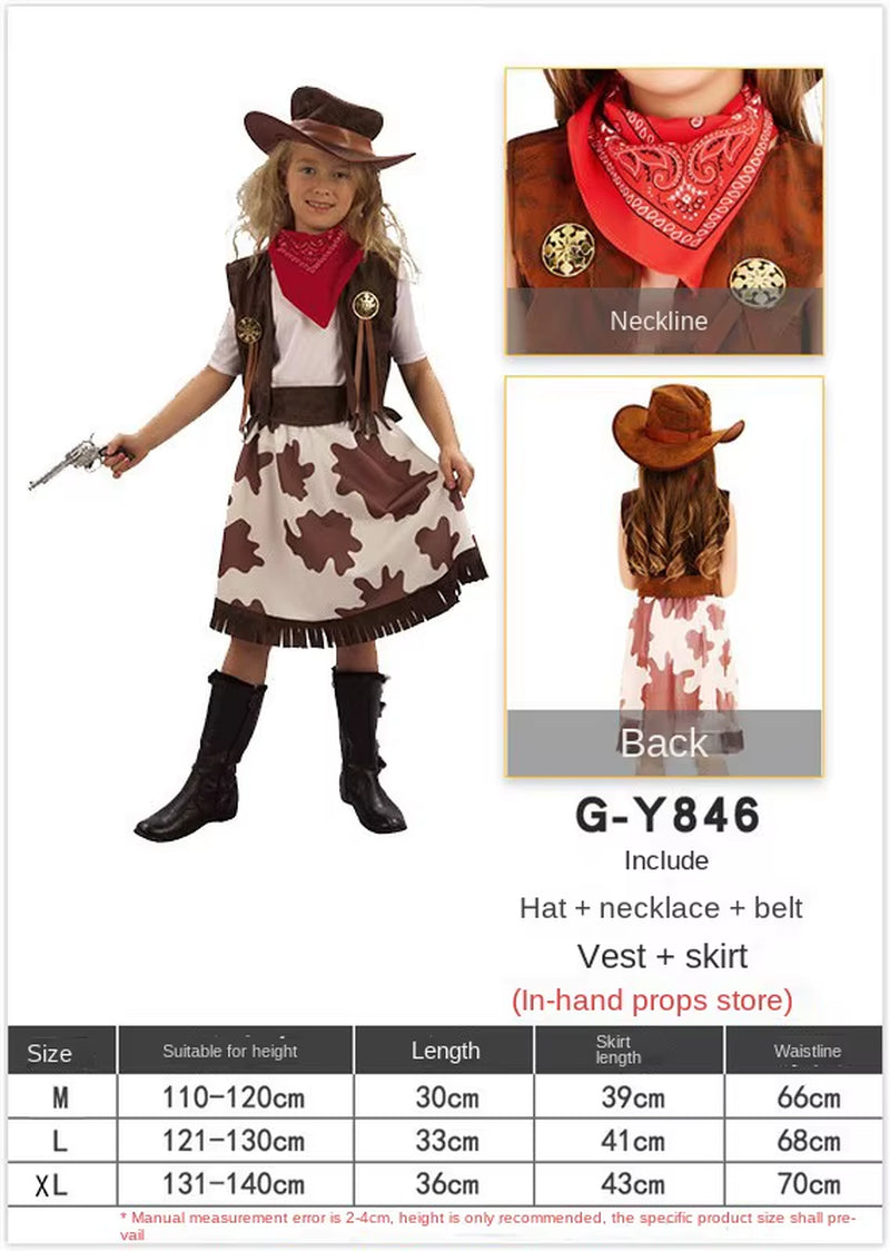 Halloween Costumes, Western Performances for Boys and Girls, Adult and Child Parent-Child Annual Party Performance Sets