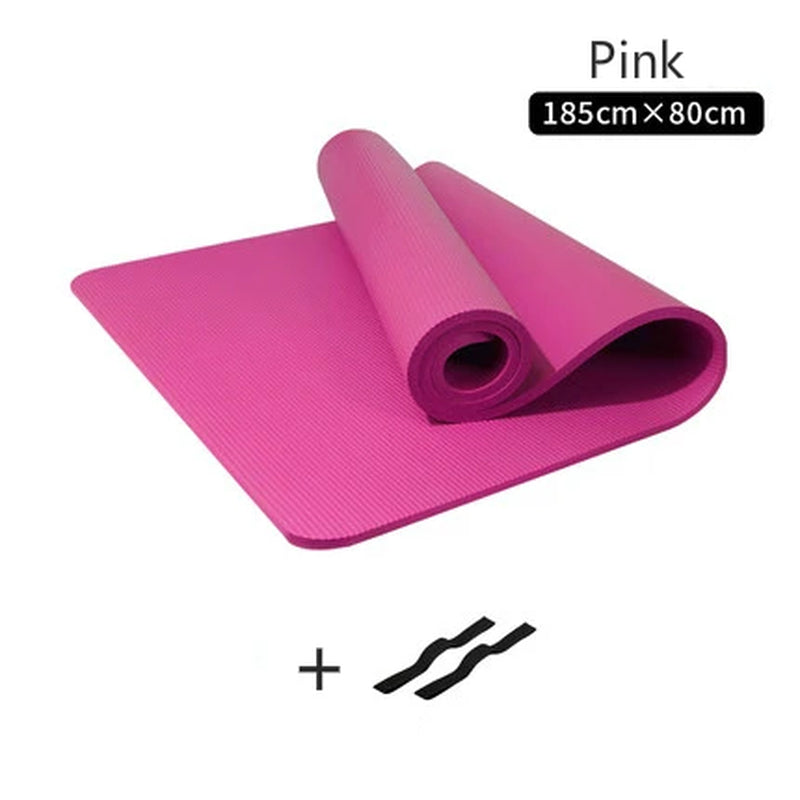 10MM Thickened Non-Slip NBR Yoga Mat for Beginners Gym Fitness Exercise Pad Bodybuilding Dance Mat Home Use Baby Crawl with Bag
