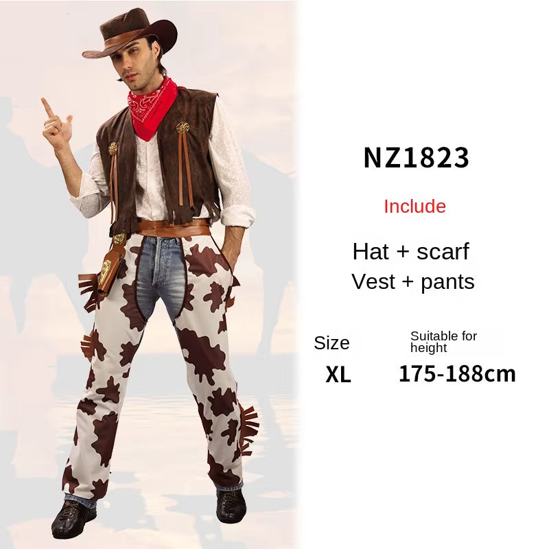 Halloween Costumes, Western Performances for Boys and Girls, Adult and Child Parent-Child Annual Party Performance Sets