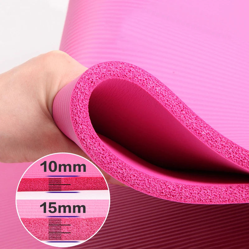 10MM Thickened Non-Slip NBR Yoga Mat for Beginners Gym Fitness Exercise Pad Bodybuilding Dance Mat Home Use Baby Crawl with Bag