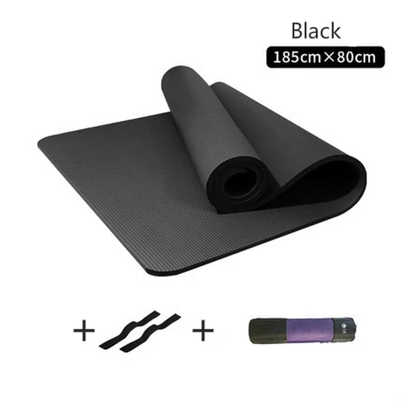 10MM Thickened Non-Slip NBR Yoga Mat for Beginners Gym Fitness Exercise Pad Bodybuilding Dance Mat Home Use Baby Crawl with Bag