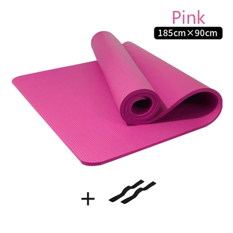 10MM Thickened Non-Slip NBR Yoga Mat for Beginners Gym Fitness Exercise Pad Bodybuilding Dance Mat Home Use Baby Crawl with Bag