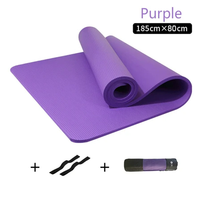 10MM Thickened Non-Slip NBR Yoga Mat for Beginners Gym Fitness Exercise Pad Bodybuilding Dance Mat Home Use Baby Crawl with Bag