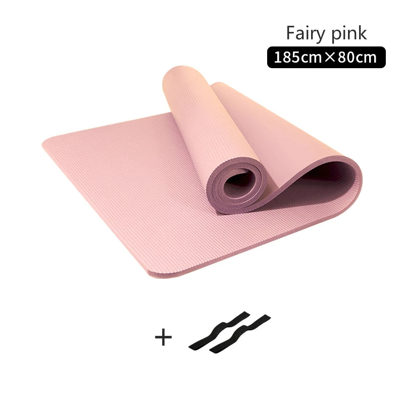 10MM Thickened Non-Slip NBR Yoga Mat for Beginners Gym Fitness Exercise Pad Bodybuilding Dance Mat Home Use Baby Crawl with Bag