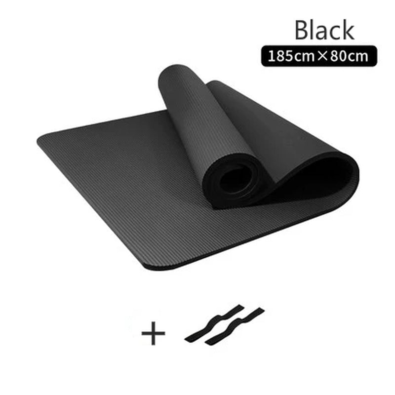10MM Thickened Non-Slip NBR Yoga Mat for Beginners Gym Fitness Exercise Pad Bodybuilding Dance Mat Home Use Baby Crawl with Bag