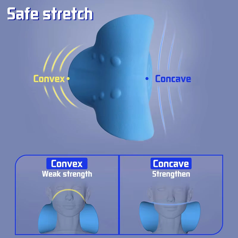 Neck and Shoulder Relaxer Corrector Vertebra Massager Cloud Pillow Cervical Stretcher Acupressure Point Relief Pain Traction