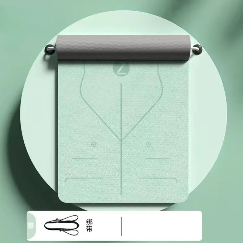 Widened TPE Yoga Mat Thickened anti Slip Dance Fitness Mat Household Silent Shock Absorption Sports Jump Rope Mat Slight Defects