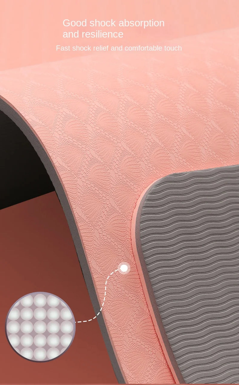 Oversized 66Cm TPE Yoga Mat Thickened Non-Slip Jump Rope Floor Mat Widened Sports Fitness Silent Mat Yoga Accessories Gym Mat