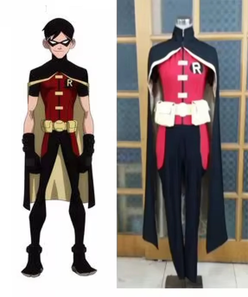 Robin Cosplay Costume Whole Outfit Halloween Cosplay Costume Gift Mask and Gloves 11