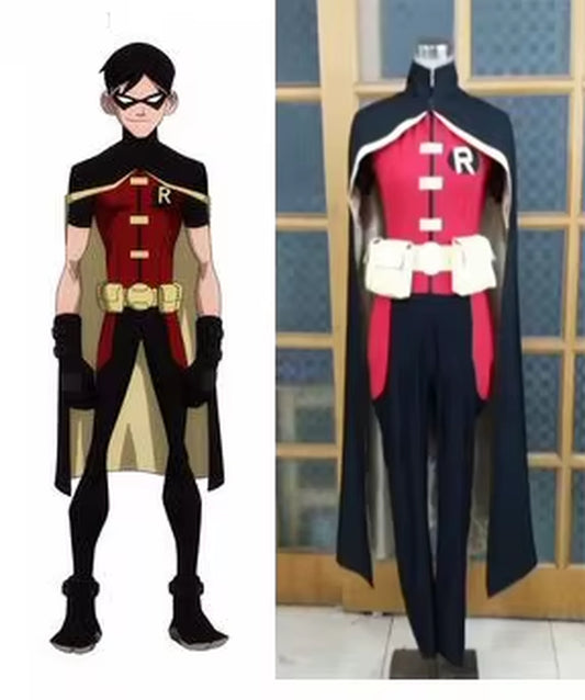 Robin Cosplay Costume Whole Outfit Halloween Cosplay Costume Gift Mask and Gloves 11