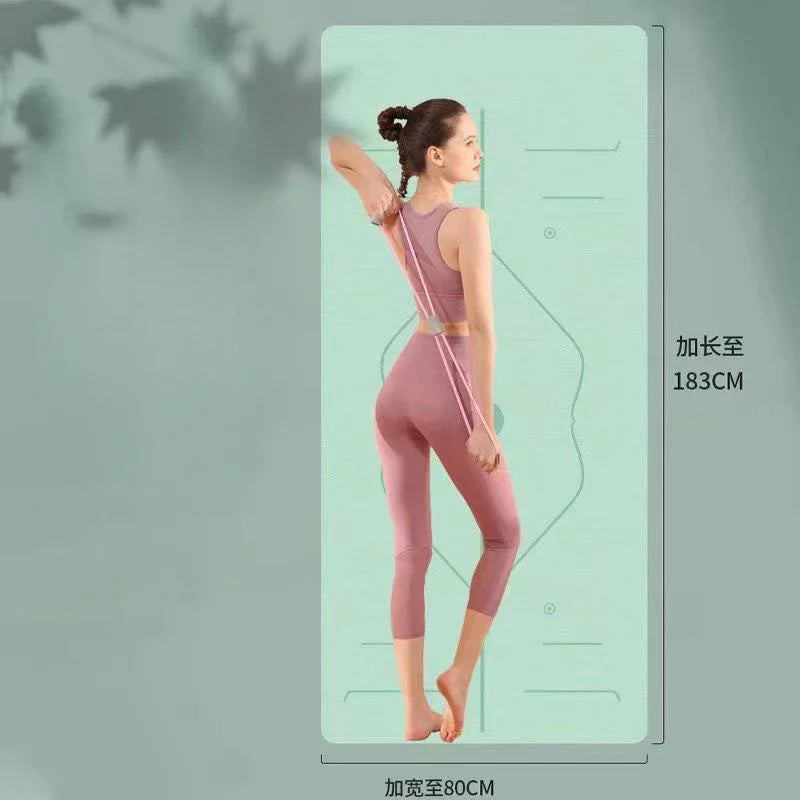 Widened TPE Yoga Mat Thickened anti Slip Dance Fitness Mat Household Silent Shock Absorption Sports Jump Rope Mat Slight Defects