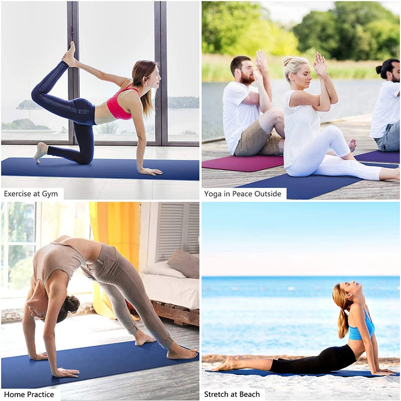 TPE Yoga Mat with Position Line 6Mm Double Layer Sports Exercise Pad for Beginner Home Gym Fitness Gymnastics Pilates
