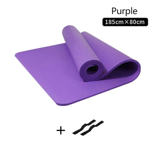 10MM Thickened Non-Slip NBR Yoga Mat for Beginners Gym Fitness Exercise Pad Bodybuilding Dance Mat Home Use Baby Crawl with Bag