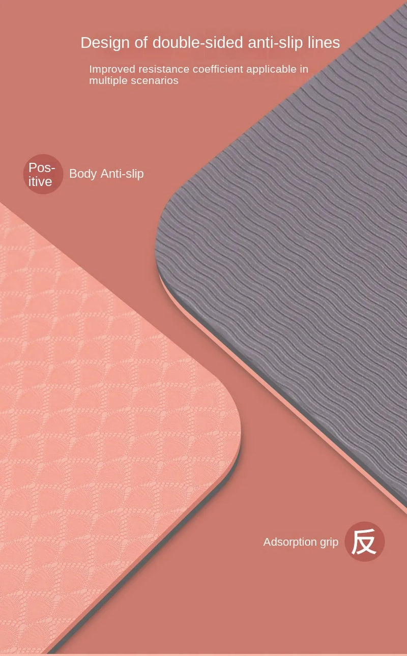 Oversized 66Cm TPE Yoga Mat Thickened Non-Slip Jump Rope Floor Mat Widened Sports Fitness Silent Mat Yoga Accessories Gym Mat