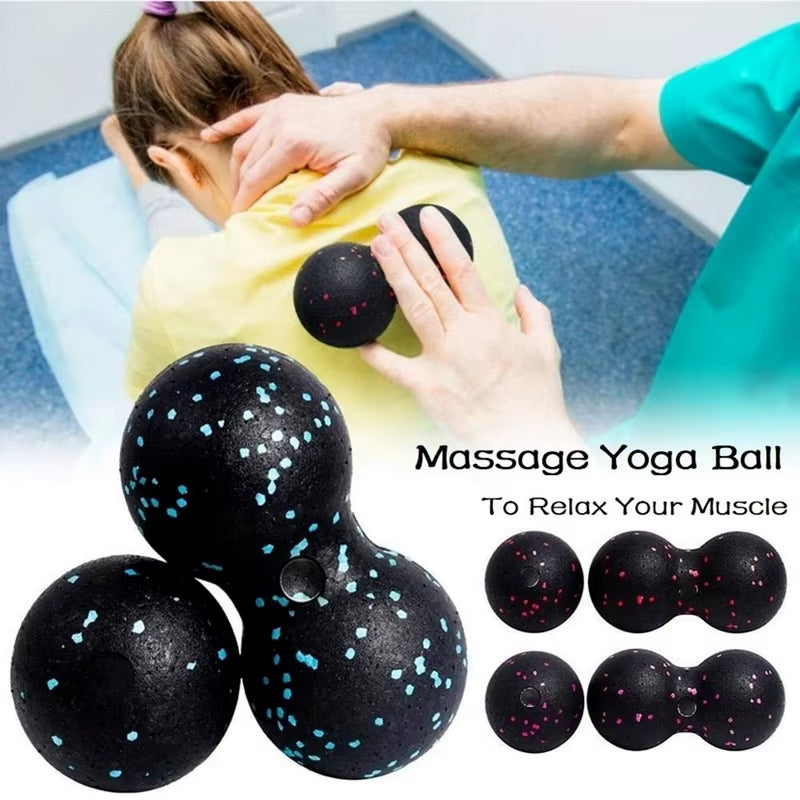 Peanut Fitness Massage Ball Set Yoga Roller Double Lacrosse Mobility Ball for Myofascial Physical Therapy Deep Tissue Massage