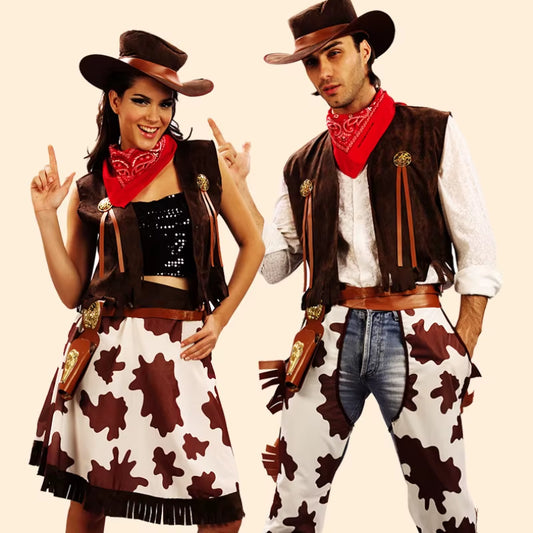 Halloween Costumes, Western Performances for Boys and Girls, Adult and Child Parent-Child Annual Party Performance Sets