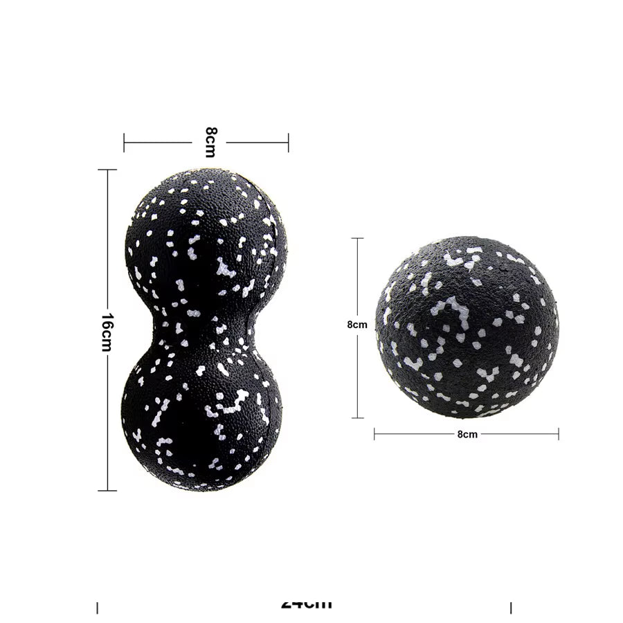 Peanut Fitness Massage Ball Set Yoga Roller Double Lacrosse Mobility Ball for Myofascial Physical Therapy Deep Tissue Massage