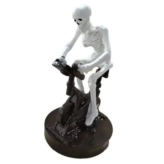 Skeleton Riding on Bikes Sculpture Halloween Decor Spooky Skeleton Bicycles Halloween Figurine Skeleton Riding a Bikes Statues