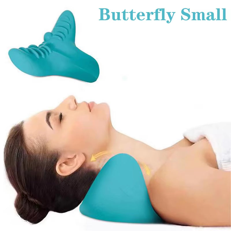 Neck and Shoulder Relaxer Corrector Vertebra Massager Cloud Pillow Cervical Stretcher Acupressure Point Relief Pain Traction